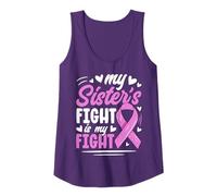 Womens Breast Cancer Pink Ribbon My Sister Fight Awareness Month Tank Top