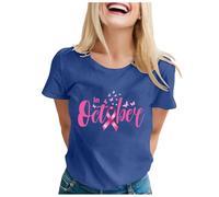 Womens Breast Cancer Shirts Heart Pink Ribbon Tshirt Breast Cancer Awareness T-Shirt Research Tops Survivor Tshirt I Am A Fighter T-Shirt October October Family Mom (Navy,XL)