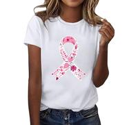 Womens Breast Cancer Shirts Heart Pink Ribbon Tshirt This is My Cancer Fighting Shirt T-Shirt Breast Tops for Ladies Shirt Pink Tshirt Adults Ladies Gifts for Women with (White,L)