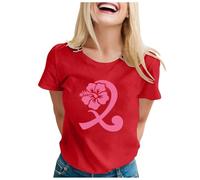 Womens Breast Cancer Shirts Ribbon Shirt Pink Ribbons Hearts Breast Cancer Awareness Women T-Shirt Women Tops Hey Tshirt Pink Shirts for Ladies Gifts for Funny October (Red,XXL)
