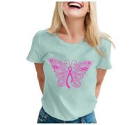 Womens Breast Cancer Shirts,This is My Fighting Shirt T-Shirt Girls Pink Ribbon Youths Awareness Short Sleeve Tops Women T Race for Life Research Gifts Funny Female UK (Mint Green,L)