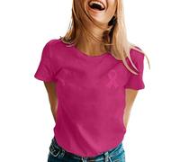 Womens Breast Cancer Shirts Women Pink Ribbon T Shirt This is My Cancer Fighting Shirt T-Shirt Tops Womens T Shirts Let's F##K Pink Oversized Women Breast Care Gifts for (Hot Pink,L)