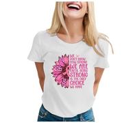 Womens Breast Cancer Shirts Women Ribbon Shirt Breast Cancer Awareness Month T-Shirt Pink Tops Womens T Shirts Let's F##K Pink Tee for Women Funny Treatment Gift October (White,M)