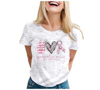 Womens Breast Cancer Shirts Women Ribbon Shirt Breast Cancer Awareness T-Shirt Tops for Ladies Race for Life T Shirt Pink Polo Shirts Women UK October October Family (Silver,S)