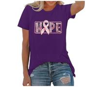 Womens Breast Cancer Shirts Yellow Ribbon T Shirt This is My Cancer Fighting Shirt T-Shirt Tops Research Sports T Crew Neck Pink Tshirts Women Gifts for Women October (Purple,S)