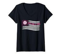 Womens Breast Cancer Volleyball Dig Cure Wear Pink Out Awareness V-Neck T-Shirt