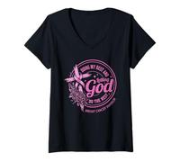 Women's Breast Cancer Warrior V-Neck T-Shirt