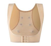 Women's Breast Lift Gather X Shaped Chest Support Body Sculpting Beauty Back Shape Corset Chest Back Posture Correction Sleeveless Corset Good Brief Cool Mesh (Beige, XXXL)