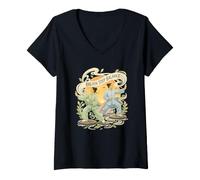 Women's Breath Step Balance Tai Chi Qigong Practice V-Neck T-Shirt