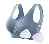 Womens Breathable Cool Lift Up Air Bra Full Support Sports Bra Seamless Wireless Unpadded Comfort Bra No Underwire Bra Plus Size 7XL Bras for Women No Underwire UK
