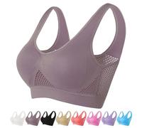 Womens Breathable Cool Lift Up Air Bra Full Support Sports Bra Seamless Wireless Unpadded Comfort No Underwire Plus Size 7XL Bras for Women No Underwire UK