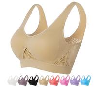 Womens Breathable Cool Lift Up Air Bra Full Support Sports Bra Seamless Wireless Unpadded Comfort No Underwire Plus Size 7XL Bras for Women No Underwire UK