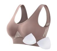 Womens Breathable Cool Lift Up Air Bra Full Support Sports Bra Seamless Wireless Unpadded Comfort No Underwire Plus Size 7XL Bras for Women No Underwire UK