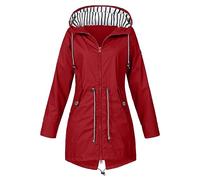 Womens Breathable Lightweight Waterproof Jackets Solid Color Packable Hoody Rain Coat Windproof Hiking Outdoor Wear Plus Size Softshell Jacket Trench Coat for Women Uk