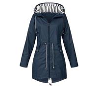 Womens Breathable Lightweight Waterproof Jackets Solid Color Packable Hoody Rain Coat Windproof Hiking Outdoor Wear Plus Size Softshell Jacket Trench Coat for Women Uk