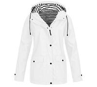 Womens Breathable Lightweight Waterproof Jackets Solid Color Packable Rain Coat Hoody Windproof Hiking Outdoor Wear Plus Size Softshell Jacket Trench Coat for Women Uk