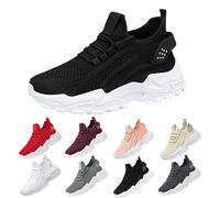 Women's Breathable Mesh Running Trainers Lightweight Comfort Gym Orthopedic Shoes for Jogging Tennis Outdoor Sports Casual Lace-up Waking Sneakers for Active Lifestyles Black