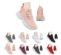 Women's Breathable Mesh Running Trainers Lightweight Comfort Gym Orthopedic Shoes for Jogging Tennis Outdoor Sports Casual Lace-up Waking Sneakers for Active Lifestyles Pink