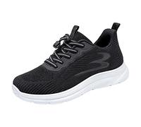 Women's Breathable Mesh Slip-on Trainers Wide Fit Casual Walking Running Shoes Anti-Slip Athletic Fitness Fashion Sneakers for Gym Sports Jogging Tennis (Black, 7.5)