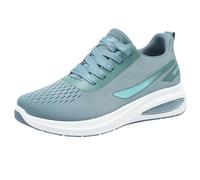 Womens Breathable Mesh Sneakers Casual Lace Up Running Shoes Non Slip Comfort Trainers Lightweight Cushion Sports Tennis Sneakers Orthopedic Shoes for Ladies Walking Jogging Gym Blue