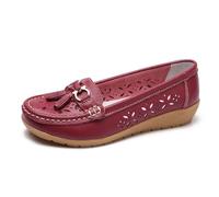 Women's Breathable Orthopedic Leather Loafers Slip On Comfortable Walking Shoes for Work and Casual Wear Summer Lightweight Footwear (3.5)