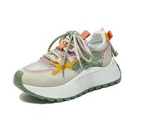 Women's Breathable Platform Trainers Anti-Slip Lightweight Comfort Work Walking Running Gym Shoes Fashion Casual Sneakers Green 5