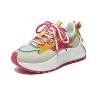 Women's Breathable Platform Trainers Anti-Slip Lightweight Comfort Work Walking Running Gym Shoes Fashion Casual Sneakers Rose red 5.5