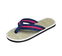 Womens Breathable Rattan Flip Flops Silent Flat House Slippers Open Toe Casual Sandals Lightweight Straw Texture Comfortable Indoor Footwear for Home Resort Summer Days, 08-Red, 5.5