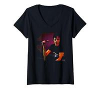 Womens Brett Anderson Suede Live Trash Singer by Andy Willsher V-Neck T-Shirt