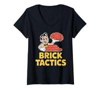 Womens Brick Tactics Masonry Humor for Creative Builders V-Neck T-Shirt