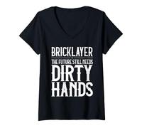 Women's Bricklayer Dirty Hands V-Neck T-Shirt