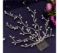 Women's Bridal Comb Wedding Hair Accessories Rhinestone Bridal Comb Party Headdress (HP481 Gold)