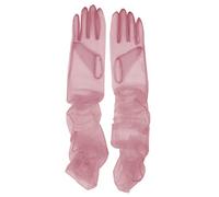 Women's Bridal Mesh Tulle Gloves - Long Opera Halloween Costume Party Elbow Length Sheer Gloves, Dusty Rose, One Size