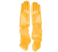 Women's Bridal Mesh Tulle Gloves - Long Opera Halloween Costume Party Elbow Length Sheer Gloves, Yellow, One Size