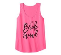 Womens Bride Squad Script Diamond Ring Graphics Wedding Tank Top
