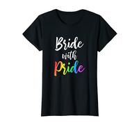 Womens Bride with Pride - Funny Lesbian Wedding T-Shirt