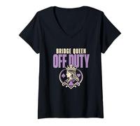 Women's Bridge Game Bridge Player Duplicate Bridge Gift V-Neck T-Shirt
