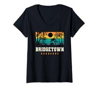 Women's Bridgetown Barbados Caribbean Island Paradise V-Neck T-Shirt