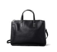 Womens Briefcase 14 inch Leather Laptop Bag, Retro Satchel Handbag Large Work Tote For Daily Commuting (Black,L38xW10xH28cmL14.96”×W3.94”×H11.02”)