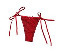 Women's Briefs 2026 Women's Lace Thong Low Cut T-Back G-String with Tummy Control Underwear Panties Seamless Cotton Seamless Briefs, red, L