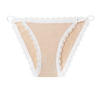 Women's Briefs Comfort Knickers 3Pcs Low Waist Lace Pure Cotton Women Panties Sexy Solid Color Comfortable Pure Cotton Briefs Panties Girls Soft Intimates Lingerie ( Color : Tender orange , Size : M