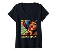 Womens Brighton LGBT Gay Pride Month V-Neck T-Shirt