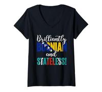 Womens Brilliantly Bosnian and Stateless Mixed Nationalities V-Neck T-Shirt