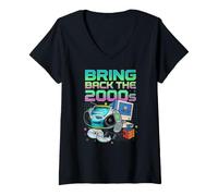 Women's Bring Back the 2000's Vintage Two-Thousands Retro 00s V-Neck T-Shirt
