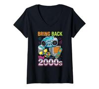Women's Bring Back the 2000's Vintage Two-Thousands Retro 00s V-Neck T-Shirt