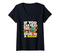Women's Bring Me A Book Funny Reader Bookworm V-Neck T-Shirt