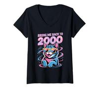 Women's Bring Me Back to 2000 Cat V-Neck T-Shirt