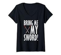 Womens Bring Me My Sword | Funny Medieval Knight Costume V-Neck T-Shirt