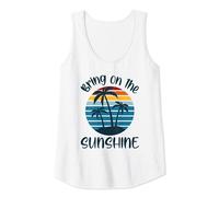 Womens BRING ON THE SUNSHINE Retro Vintage Sunset Positive Vibes Tank Top