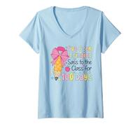 Women's Bringing Sass to The Class 100 Days of School V-Neck T-Shirt